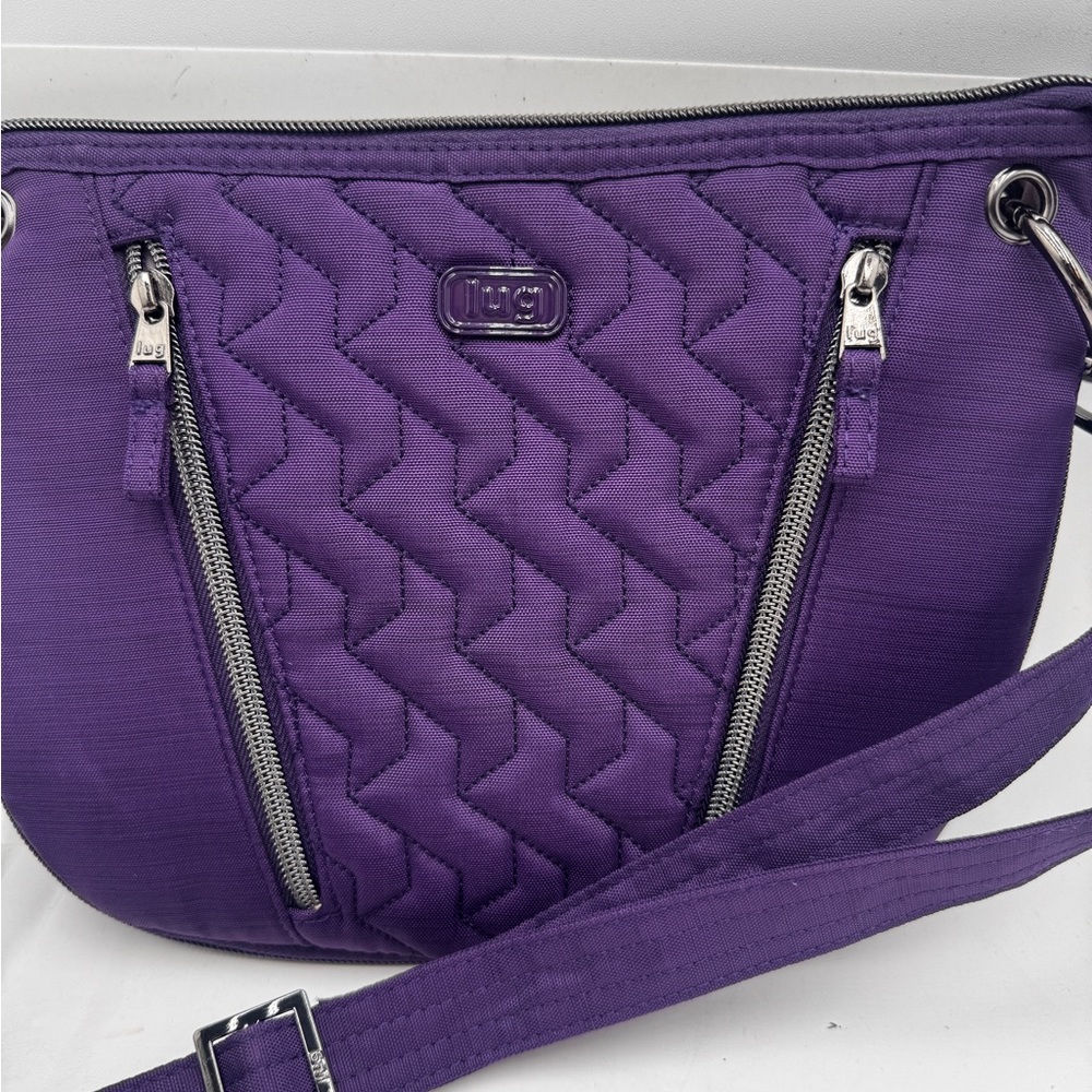 Lug Swivel Convertible Crossbody RFID Purse Purple Long Adjustable Strap